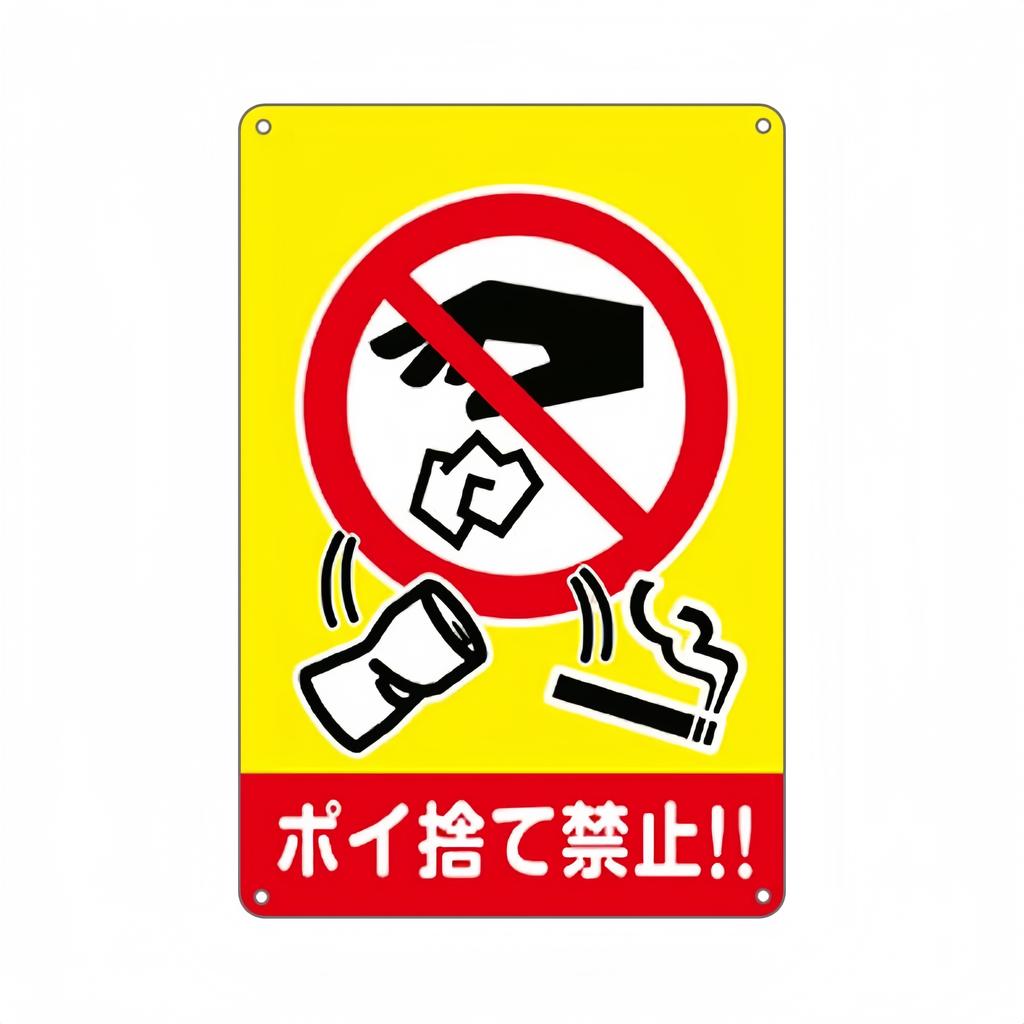 Japanese  Metal Warning Sign No Entry No Passage No Garbage Wall Decoration Sign Road Park Grassland Public Places