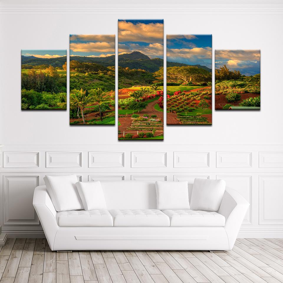 

Красивый поместье в скандинавском стиле HD печатный постер для гостиной, настенное искусство, 5 панелей, модульная картина маслом на ферме, домашний декор, холст, картина без рамки 20x35cm*2 20x45cm*2 20x55cm*1