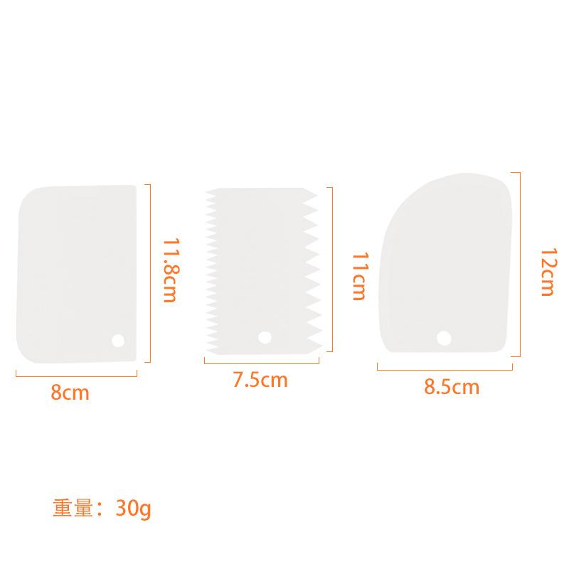 3Pcs Cream Scraper Set Kitchen Baking Cream Cake Scraper Household Dough Cutter DIY Baking Tool Color Scraper