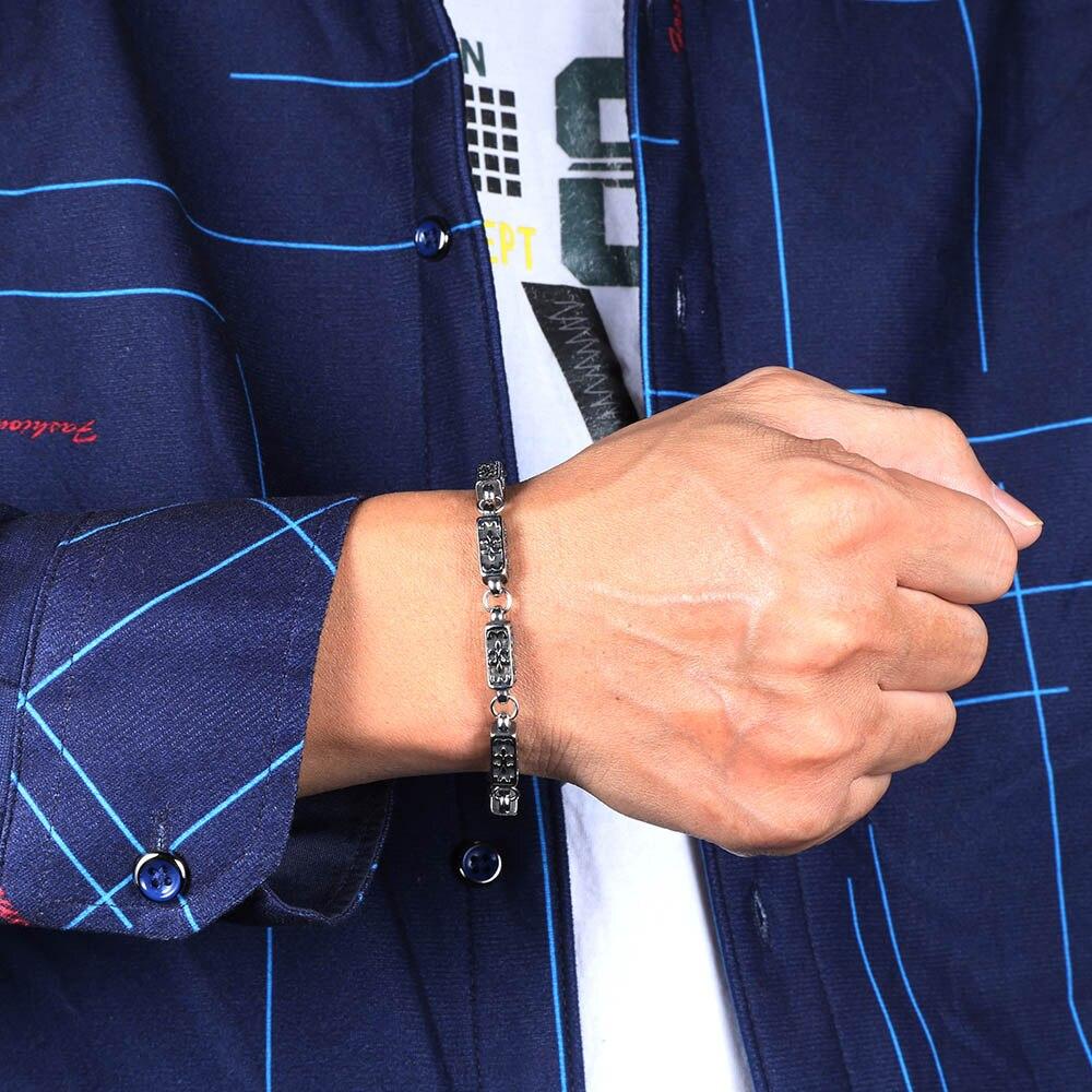 Men Stainless Steel Link Chain Bracelets Women Bangles Cuff Wristband Biker Motorcycle Bracelet