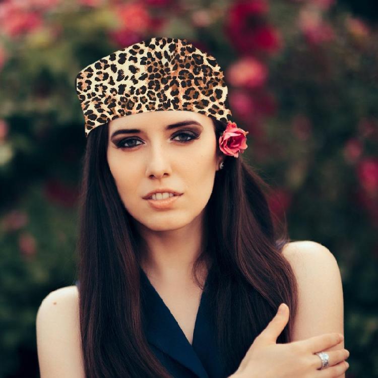21'' Head Wrap Rapper Head Scarf Hair Bandana Smooth Turbans Beast Pattern