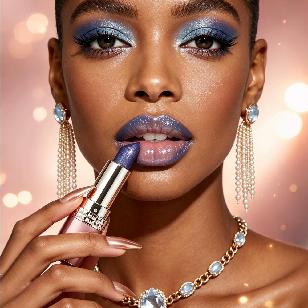 Rossetto Magico Che Cambia Colore, Balsamo Labbra Mood Scintillante Blu Che Diventa Rosa, Trucco Lucidalabbra Glitter Impermeabile Idratante A Lunga Tenuta