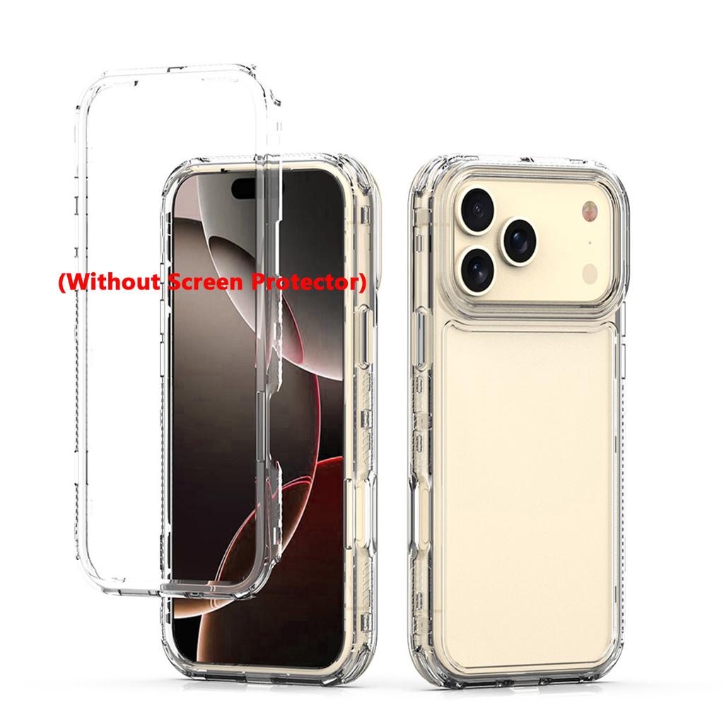 3 in 1 Armor Shockproof Case For iPhone 17 Air 16 Plus 15 14 13 12 11 Pro Max Plastic TPU Frame Transparent Acrylic Phone Cover