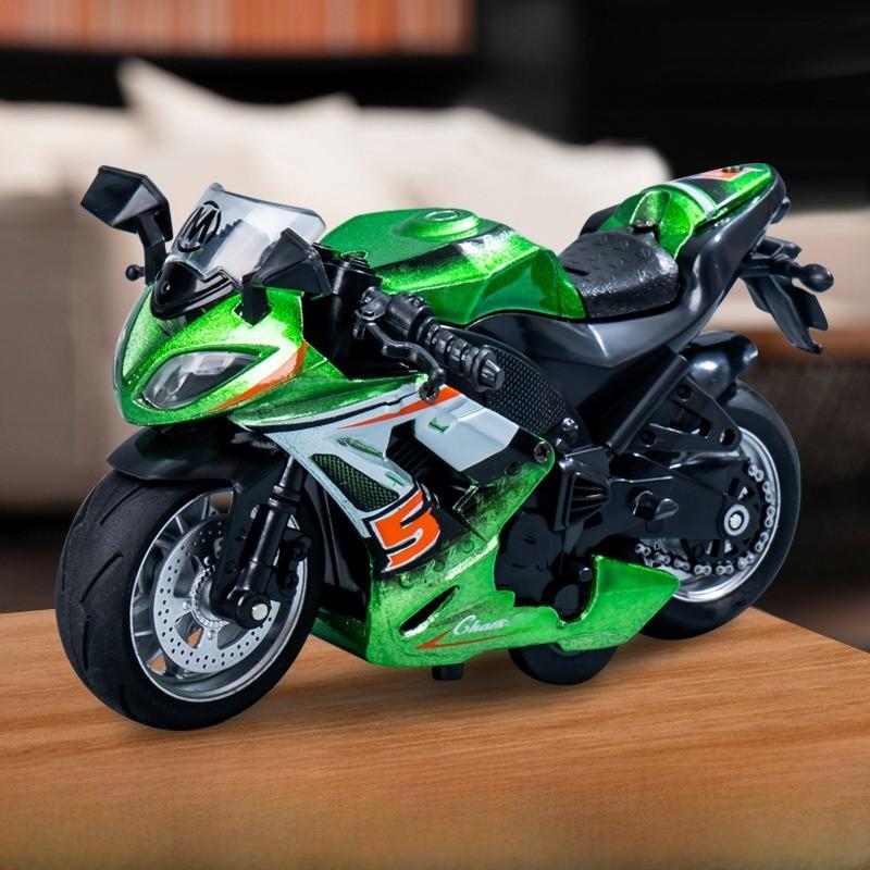 Alloy Inertia Motorcycle Model With Alloy And Plastic Materials For Kids Collectors