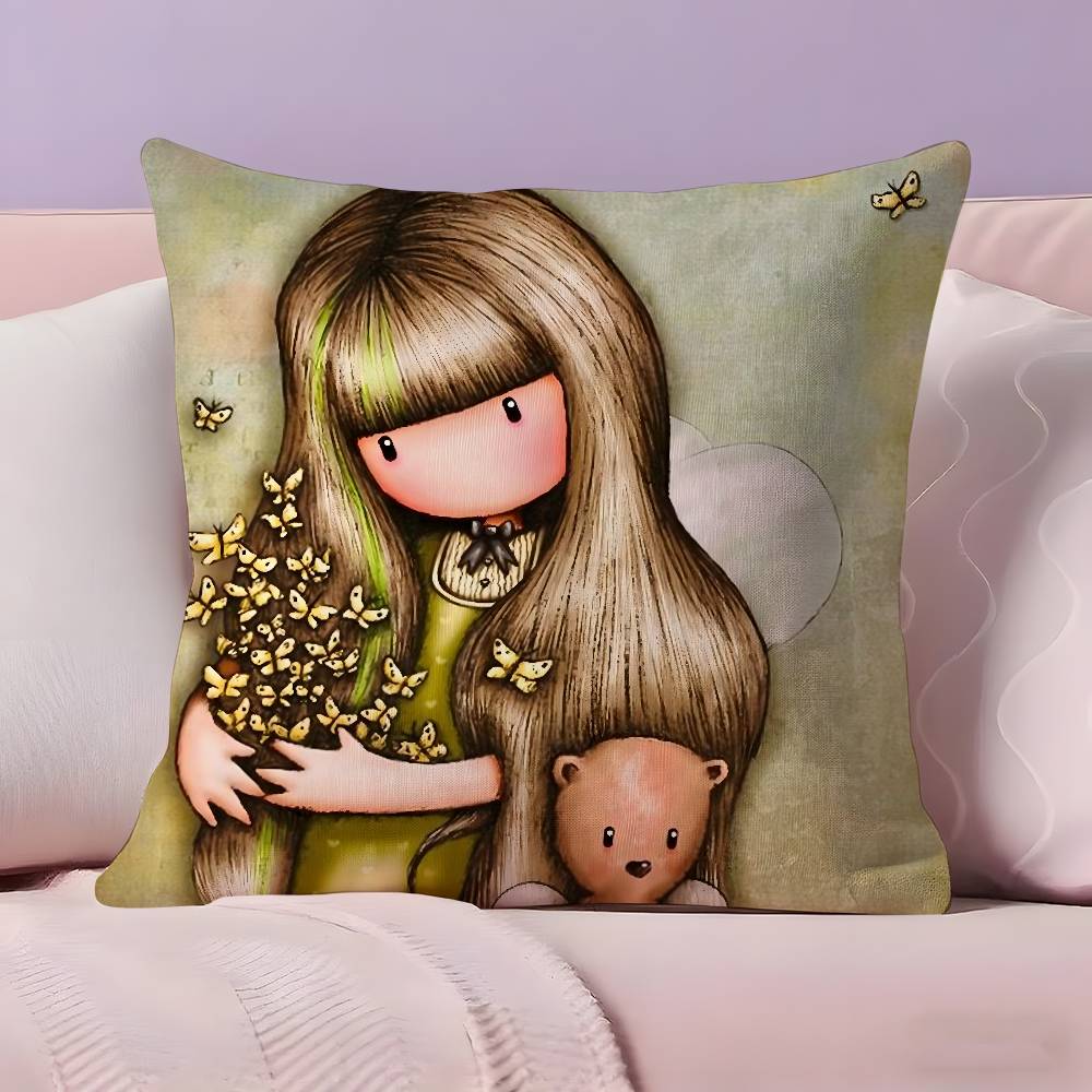 Cartoon S-Santoro Gorjuss Pillow Case Ultra Soft Skin Friendly Fabric Cloud Like Comfort & Concealed Zipper