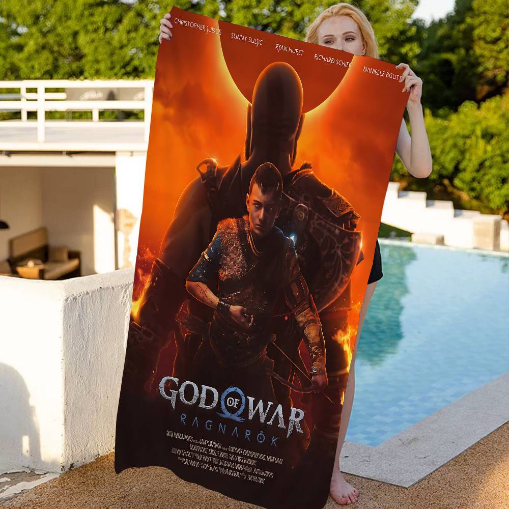 God Of War Single Player Game Bath Towel Microfiber Soft Water Absorbing Breathable For Girl Kids Decorative Cartoon Beach