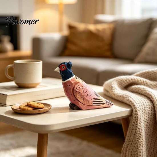 Creative Holiday Gift for Men Hand Carved Basswood Ornament, Bird/Chicken/Crow/Duck Shape, Solid Unique Handcrafted Gothic Ornament Wood Minimalist