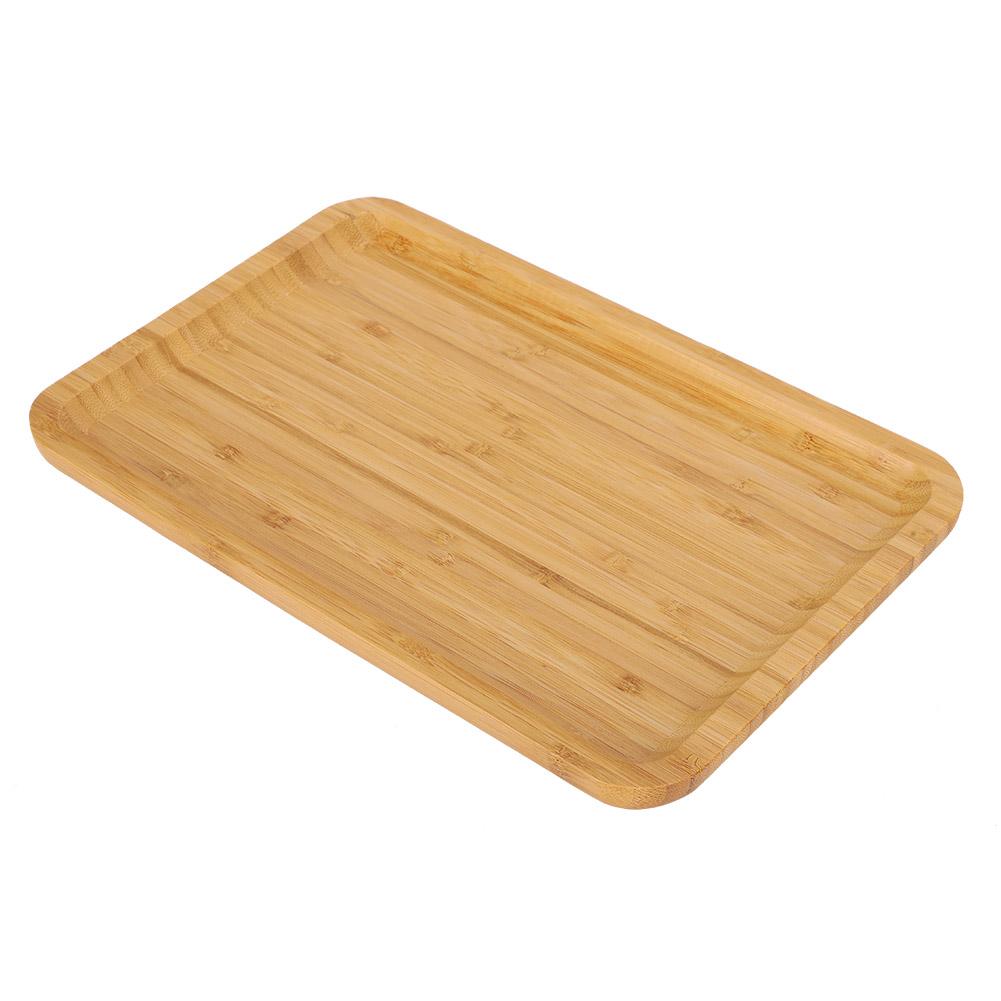 

Rectangular Bamboo Serving Tray Food Fruit Cake Storage Plate for Household Kitchen Use