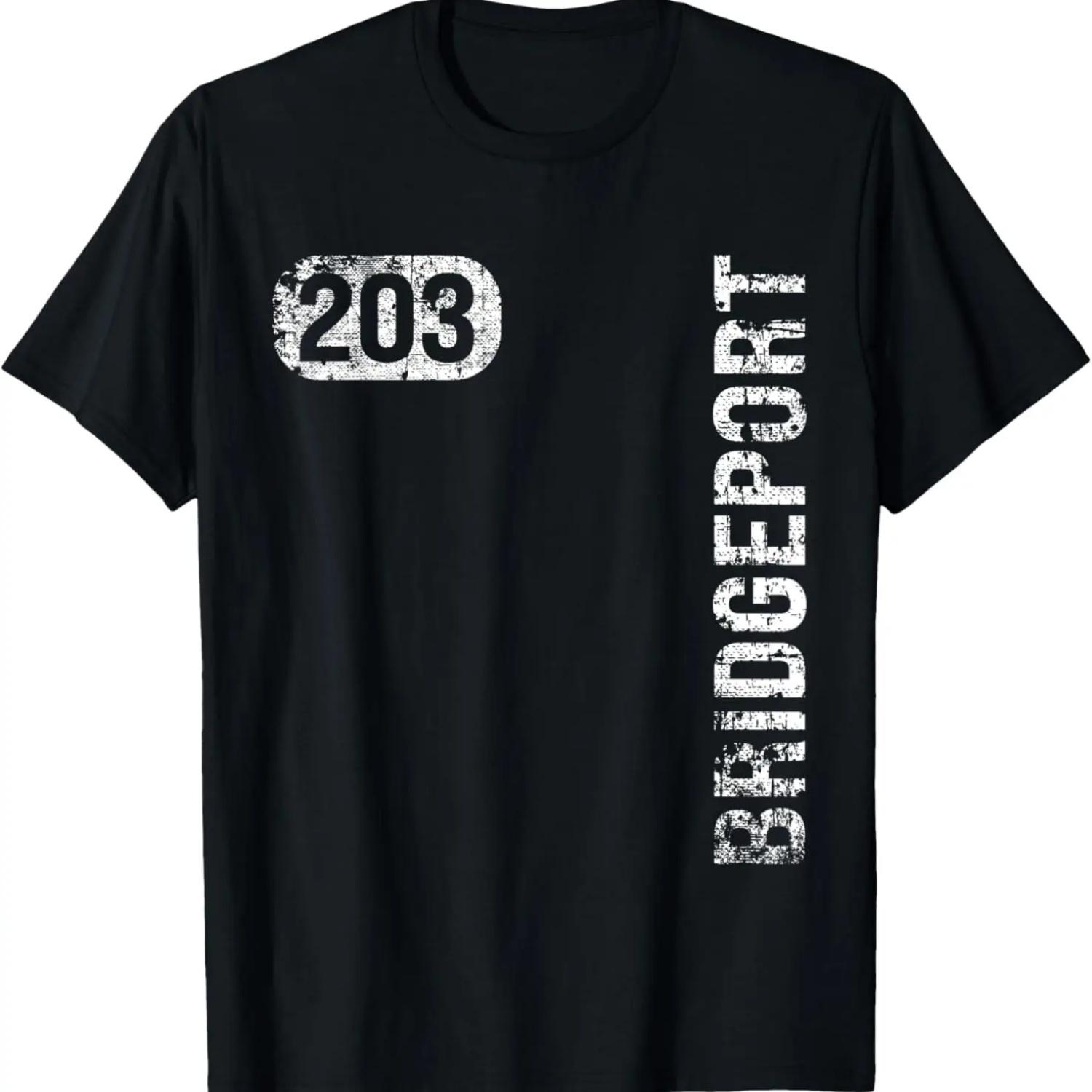 

Bridgeport Connecticut 203 Area Code Vintage Retro T-Shirt S чёрный