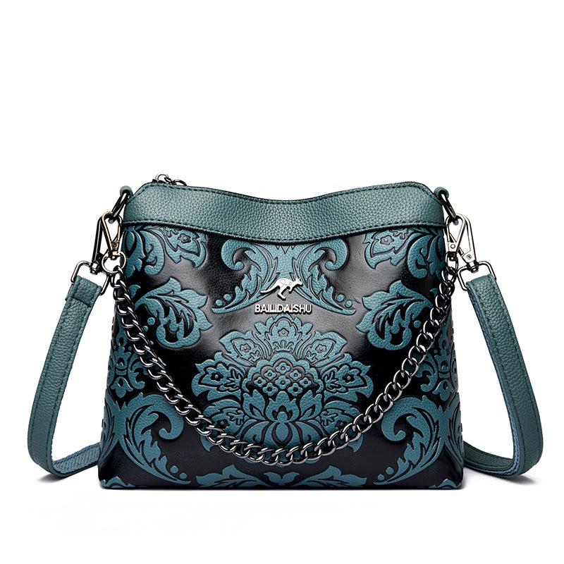Chinese Wind Pressure Variable Printing New Shoulder Messenger Bag Small Bag Women's Fashion Versatile Middle-aged Mother Bag Tide