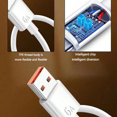 6a C-Type Usb Cable Ultra Fast Charging Cable Fast Charging Usb Charger Cable Data Cable Durable Gift Fast Charging Without Dama