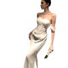 Annual Meeting Birthday Dress Tube Top Dress Women's Spring and Summer Pure Desire Fishtail Long Dress Slim Waist Hip Skirt