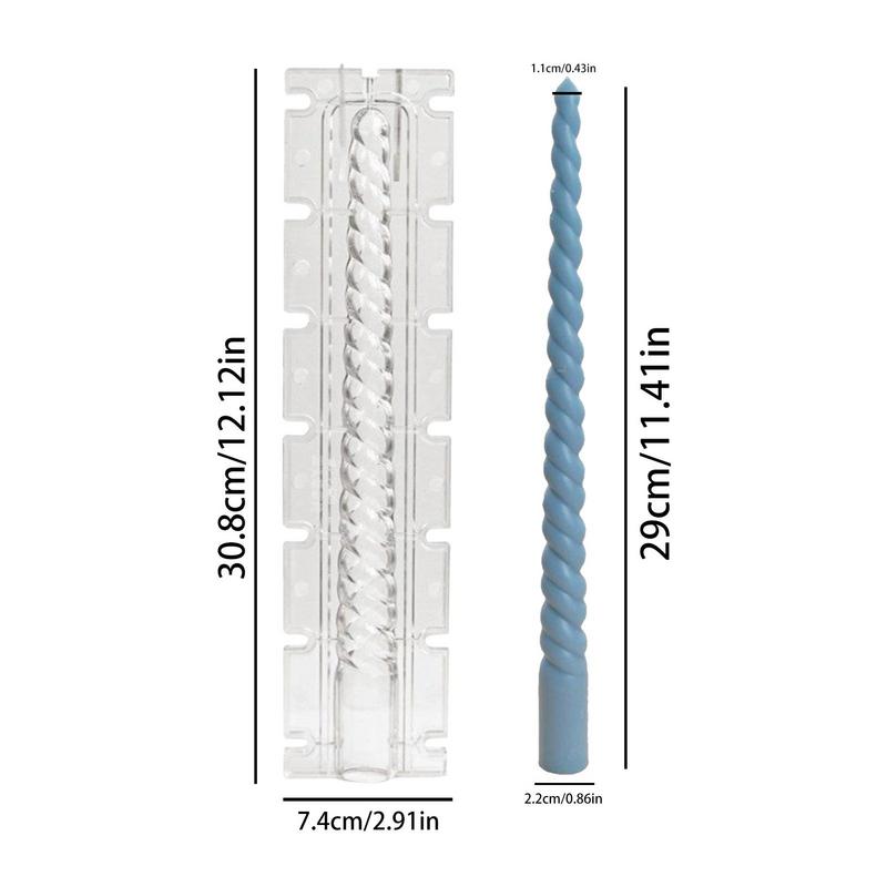 Spiral Taper Candle Mold Twisted Tapered Candlestick Mold Pillar Candle Molds For Making Cake Candles Chime Candles Table