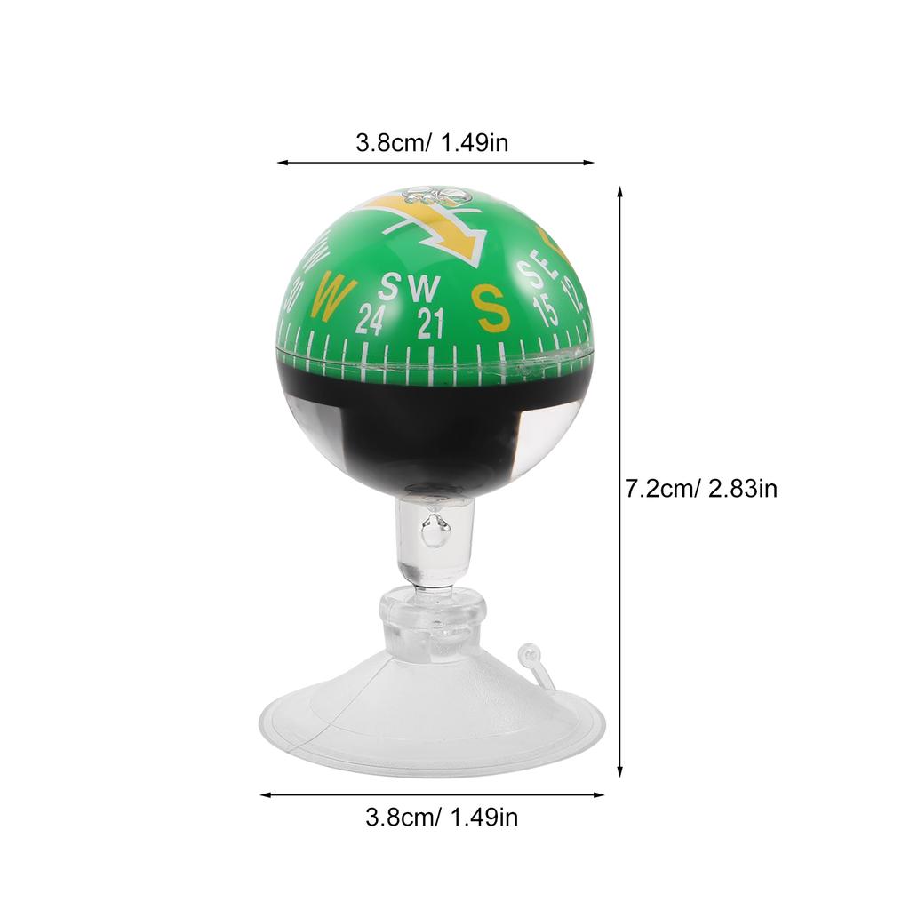 Mini Car Compass Suction Cup Mount for Dashboard Or Windshield High Precision Directional Guide for Outdoor Driving