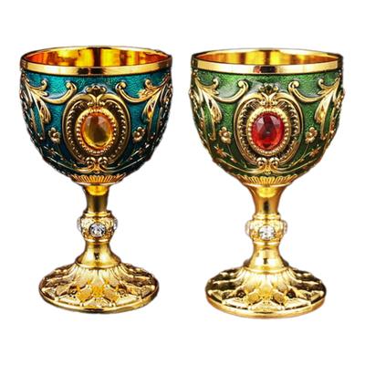 Vintage Chalice Medieval Goblet Party Supplies Renaissance Gifts Reusable Wedding Metal Wine Cup Shot Glass Desktop Decor