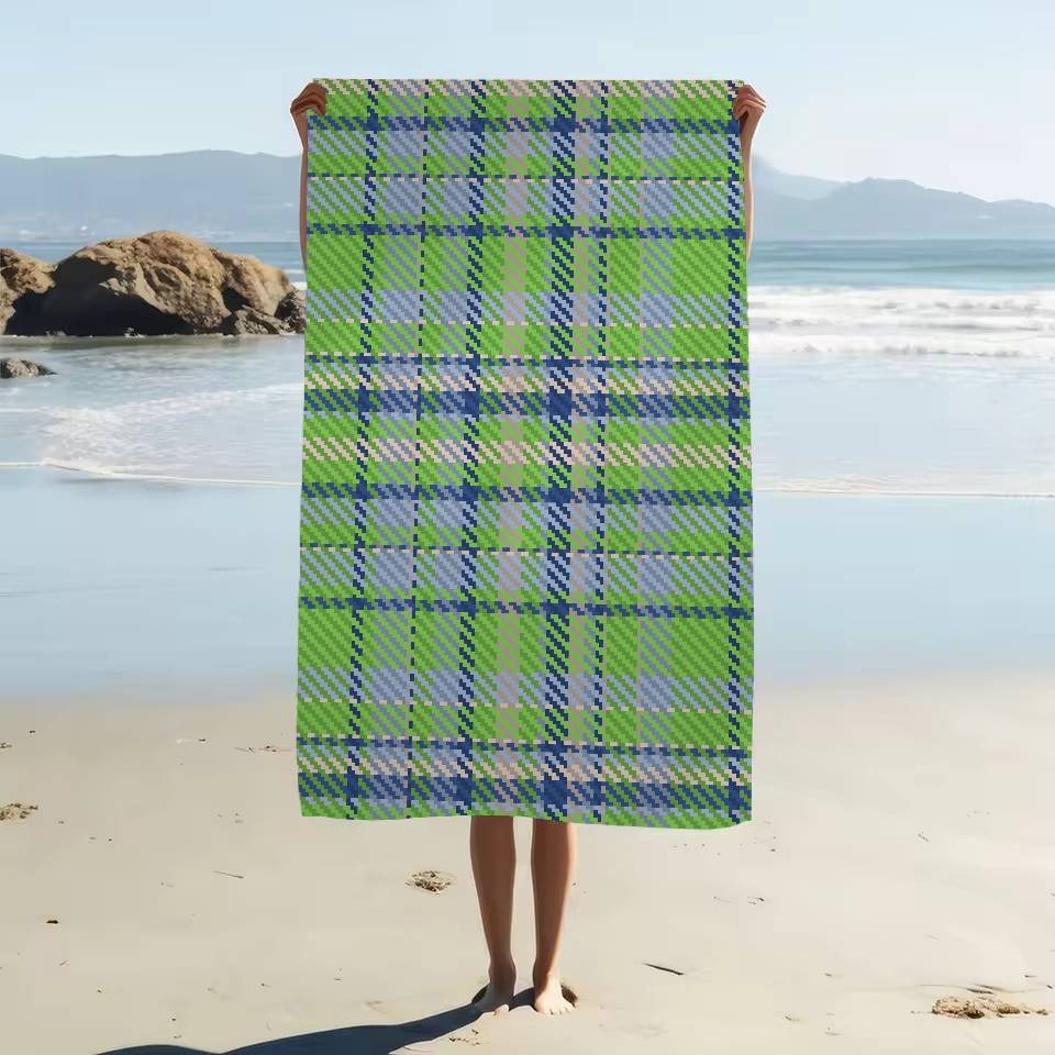 Scottish Tartan Print Beach Towel For Kids Bath Towel Pool Towel Vacation Gift Picnic Towel Party Gift