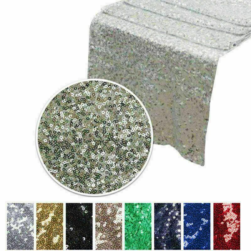 Sequin Glitter 12"x108" Table Runners Cover Sparkly Christmas Wedding Party