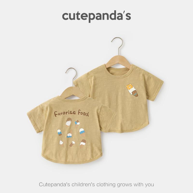 

Одежда для малышей, повседневные футболки с короткими рукавами, летняя одежда для мальчиков и девочек, детские летние топы с половиной рукавов 120cm