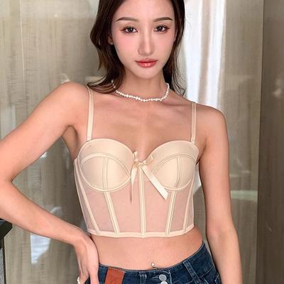 Sexy Women Long Bras Casual Inner Vest Tank Tops For Female Lingerie Lace Push Up Bras