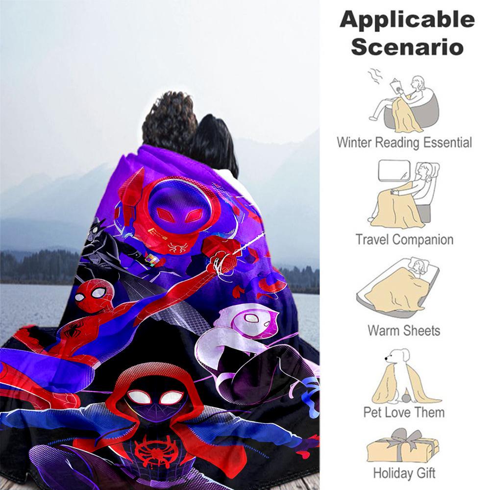 1PC SpiderPeople Outdoor Blanket Lightweight Flannel, Soft & Warm, All-Season Use for Sofa, Outdoor, Camping, Living Room, Office23