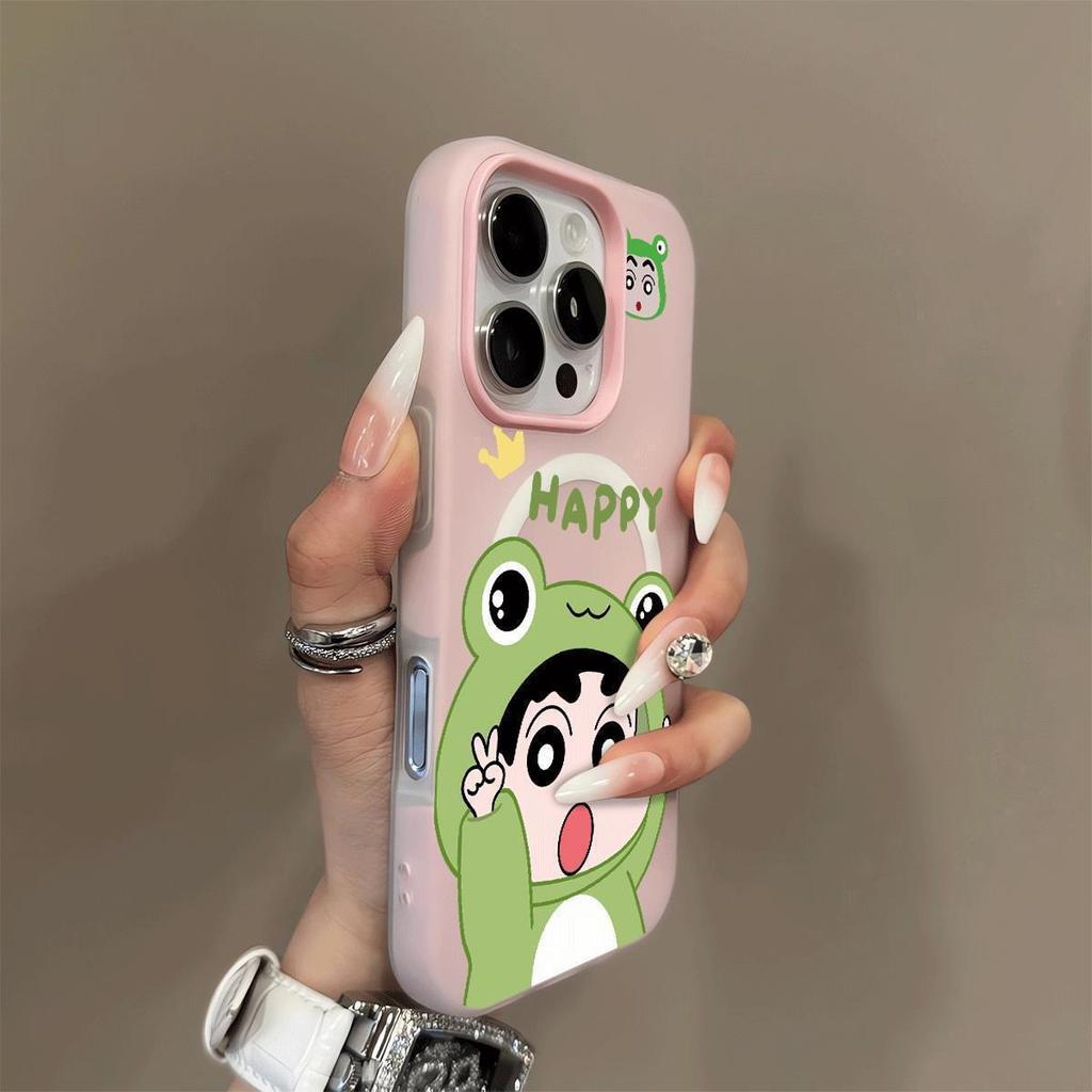 Magnetic Jelly 2-in-1 Phone Case 15pm Frosted Transparent Phone Case for Apple Wave Personalized Cartoon Fashion Interior