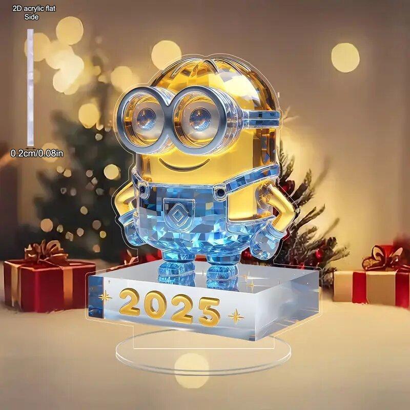 

2D Плоская, Акриловая Настольная Декорация Миньоны, с Основанием, Подходит для Декора Стен, Крыльца, Комнаты, Виллы, Акцентов в Доме, Прихожей или Рабочем Месте - Рустик 20*17CM