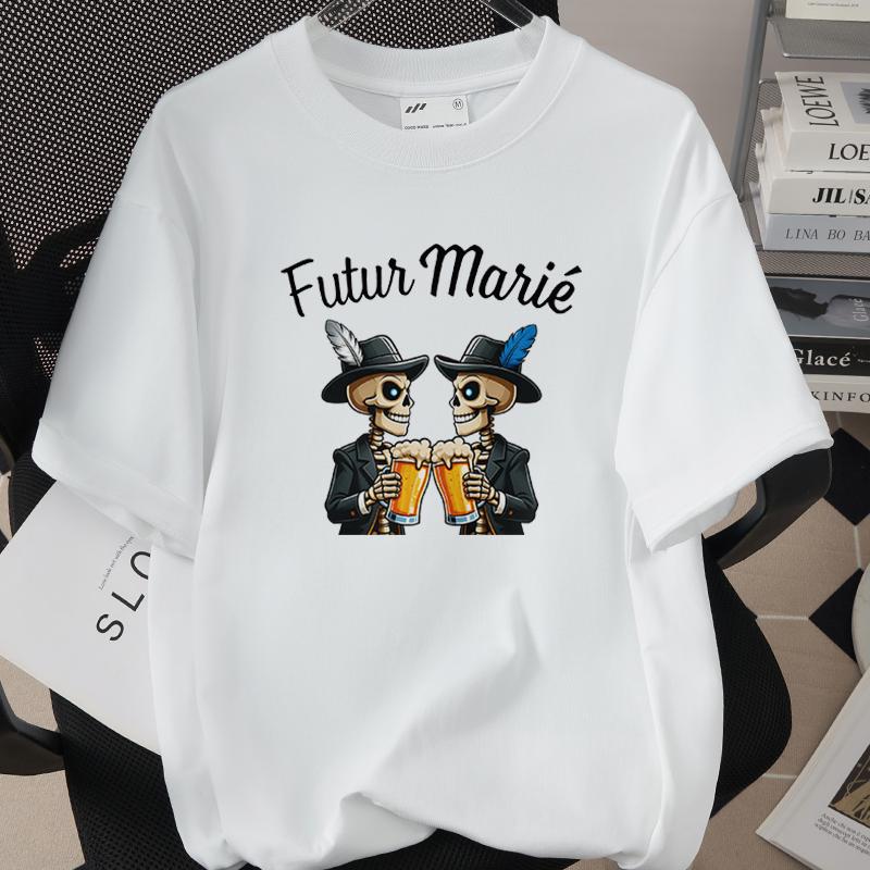 Skeleton Couple Toasting Beer Future Bride T-shirt XXXXL