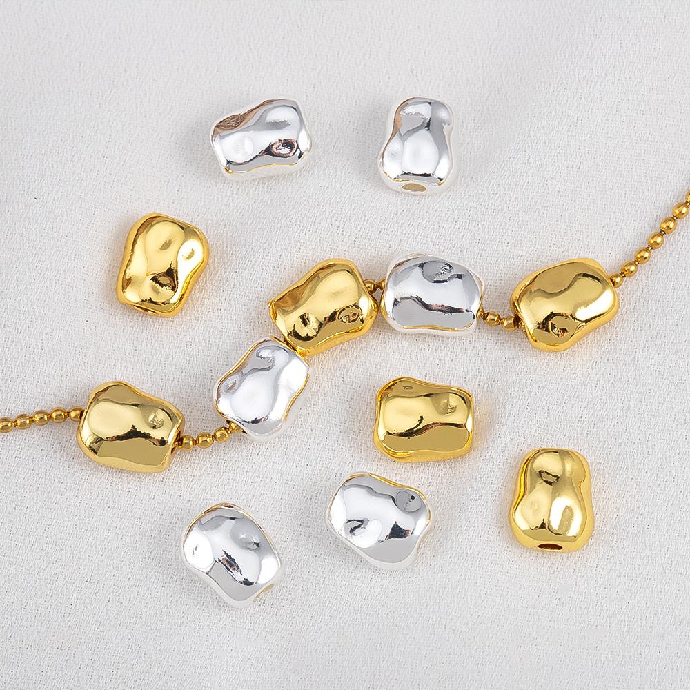 2Pcs 4pcs 18k Gold Color Plated Irregular Shape Charms Spacer Beads for DIY Jewelry Bracelet Necklace Making Accessories
