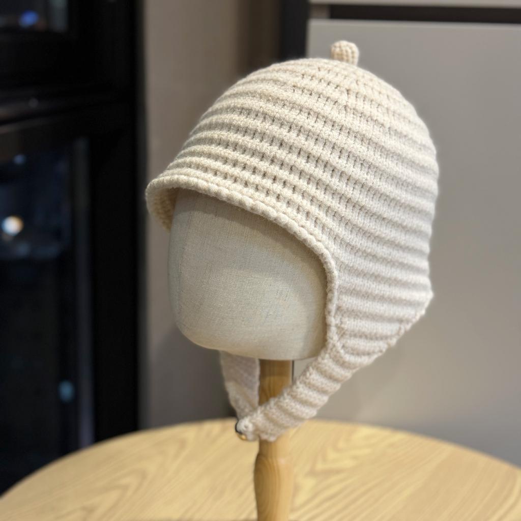 Korean Style Knitted Pullover Hat for Women Autumn and Winter Student Cute Velvet Neck Scarf Ear Protection Warm Toe Cap Woolen Hat