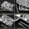 Shengjia 304 Stainless Steel 6-Compartment Canteen Tray