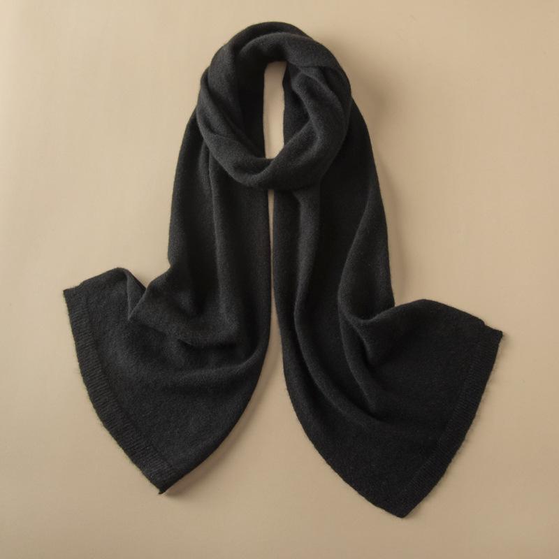 Women's 100% Pure Cashmere Scarf - Autumn/Winter Solid Color, Fashionable & Versatile Knit Shawl