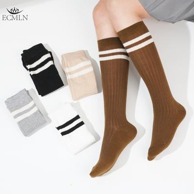 Calzini a righe da donna Calzini alti fino al ginocchio in cotone Antiscivolo Assorbimento del sudore Calzini lunghi sopra il ginocchio per donna