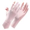 Women's UV Protection Fingerless Gloves, Mid-length Ice Silk for Driving, Cycling & Sports, Non-slip