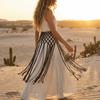 Cintura a vita in rete etnica antica con nappe, gonna con cintura intrecciata, decorazione vintage per la vita, moda donna