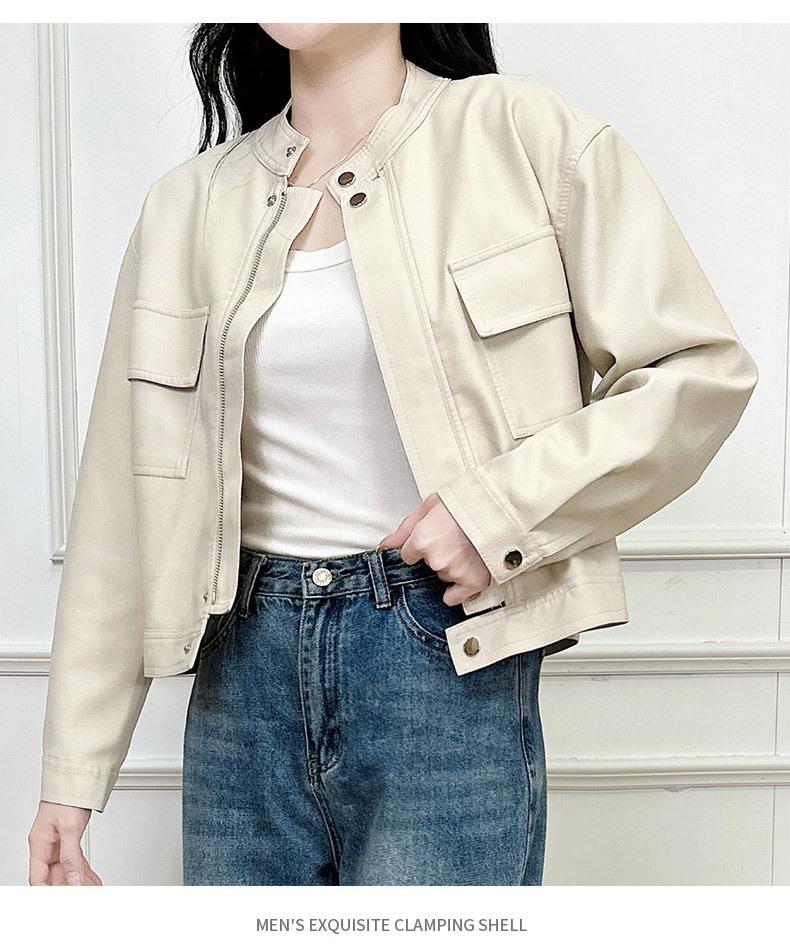 Autumn/Winter Women's Leather Jacket – Short, Loose, Slimming, and Versatile Fashionable Coat