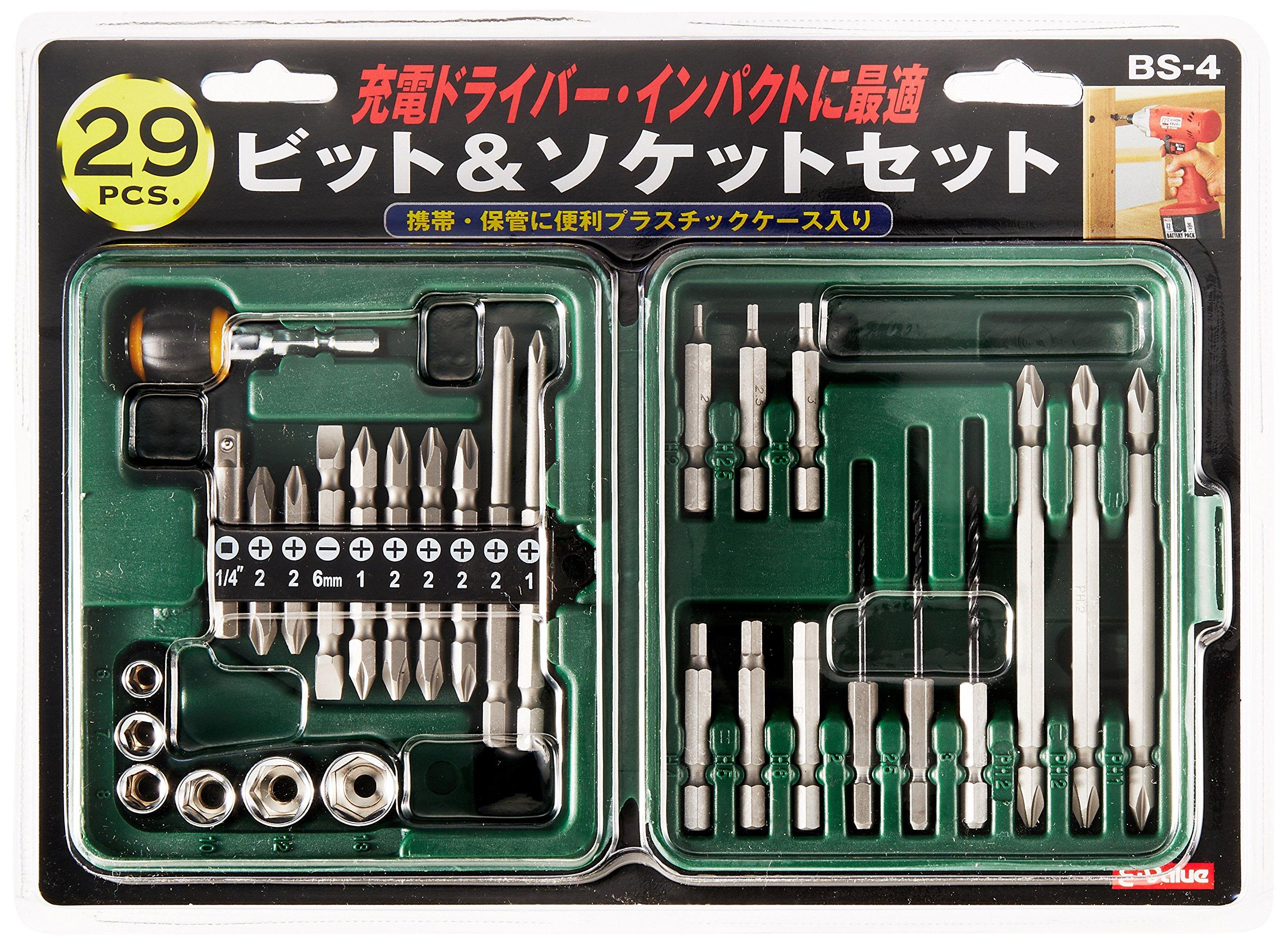 

Bit Socket Set for Cordless and Impact Drivers E-Value BS-4 29-Piece &
