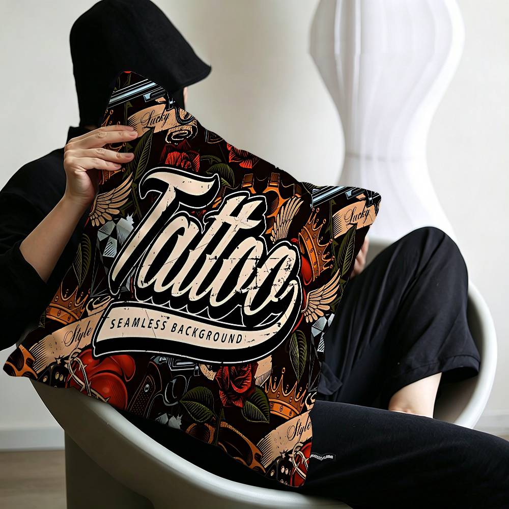 Tattoo Shop LOGO Pillow Gifts Home Office Furnishings Bedroom Sofa Car Cushion Cover case xcm