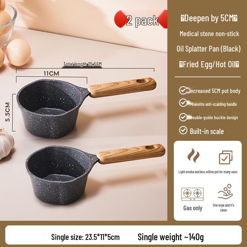 Maifan Stone Non-Stick Oil Splatter Mini Pan for Fried Eggs