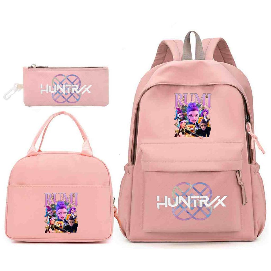 Anime Cartoon Peripheral Three-Piece Set, School Bag, Primary And Secondary School Student Backpack, College Meal Bag, Casual Pencil Bag