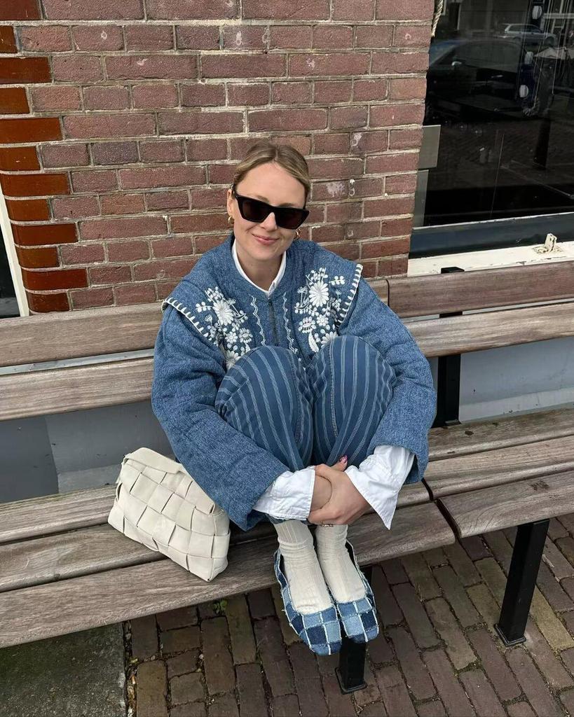 Retro Style Women's Denim Cotton Jacket: European-American Fashion Print, Open Front, Warm Coat