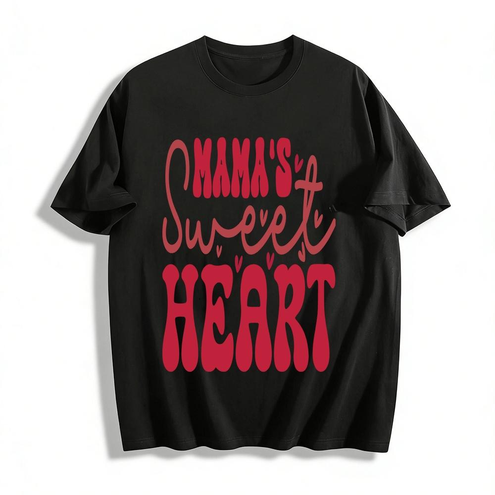

Mama s Sweet Heart Love Print Casual Top For Family Wear Pure cotton T-shirt XXS