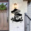 1pc Art Deco Metal Mushroom Wall Sculpture Decorative Iron Garden Patio Artwork for Indoor Home Living Room Balcony Fence Decor