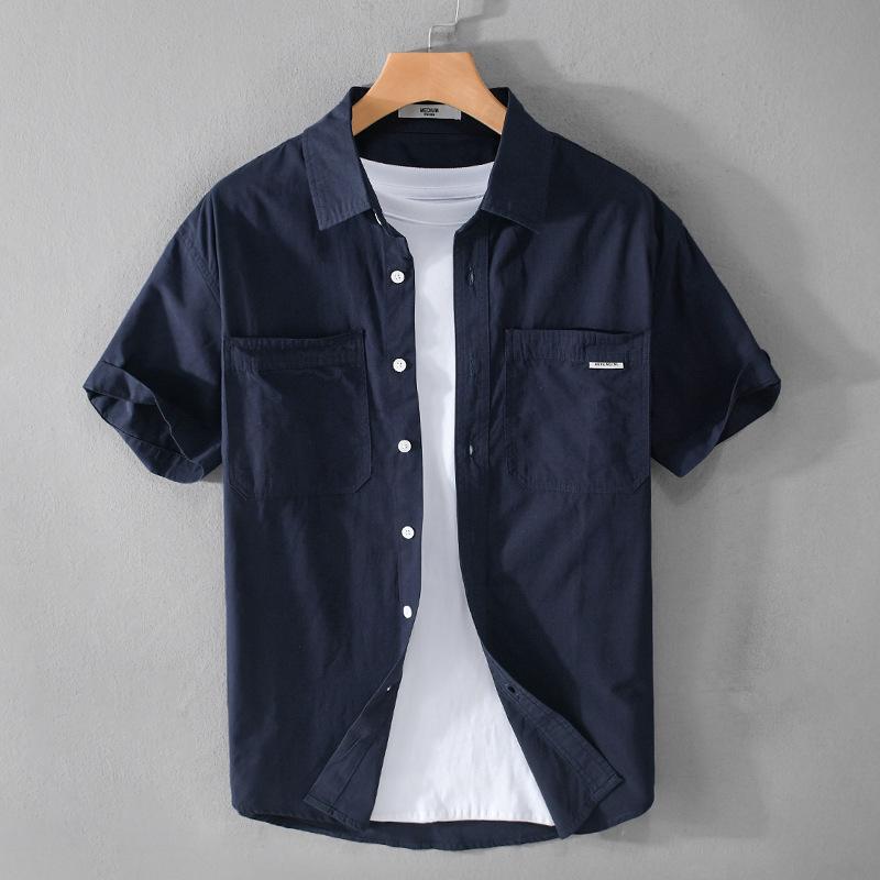 Men's Summer Casual Short-Sleeve Comfortable Loose-Fit Shirt - Versatile Fresh Workwear 706