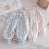 Children's Clothing Summer New Item Baby Summer Mosquito Proof Pants Children's Lace Long Pants Floral Mosquito Proof Pants