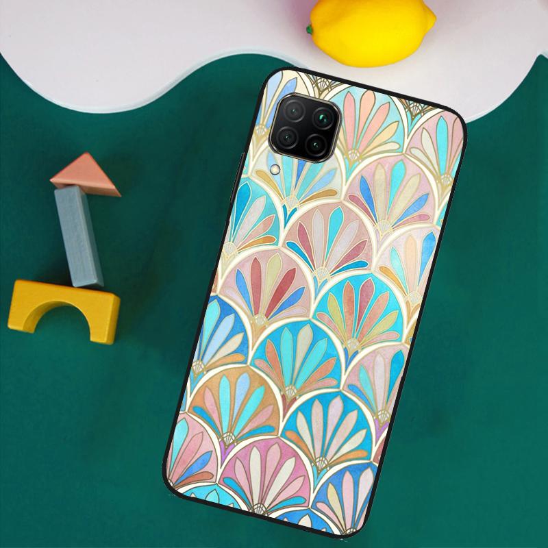 Muted Moroccan Mosaic Tiles For Huawei Nova 11i 12s 12i 8i 7i Y73 Y70 Y90 Y60 Y72 Y61 Y91 9 10 SE P30 Pro P40 Lite Case