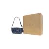 Coach Brook Flap 24 Printed Micro Logo Chain Shoulder Bag Women Shoulder Bag Blue CAT60-LHRHY