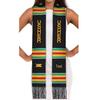Black Satin Double Layer Tassel Graduation Stole with Logo for Coming-of-Age Ceremony