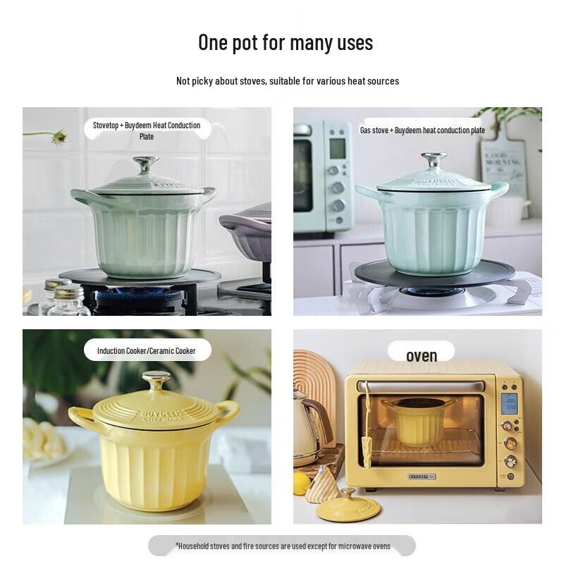 Buydeem Enamel Cast Iron Pot