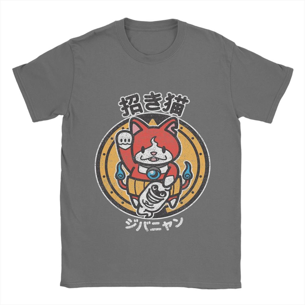Yokai Watchs  Men's T Shirt  Hipster Tee Shirt Short Sleeve Crewneck T-Shirt Pure Cotton Gift Idea Tops