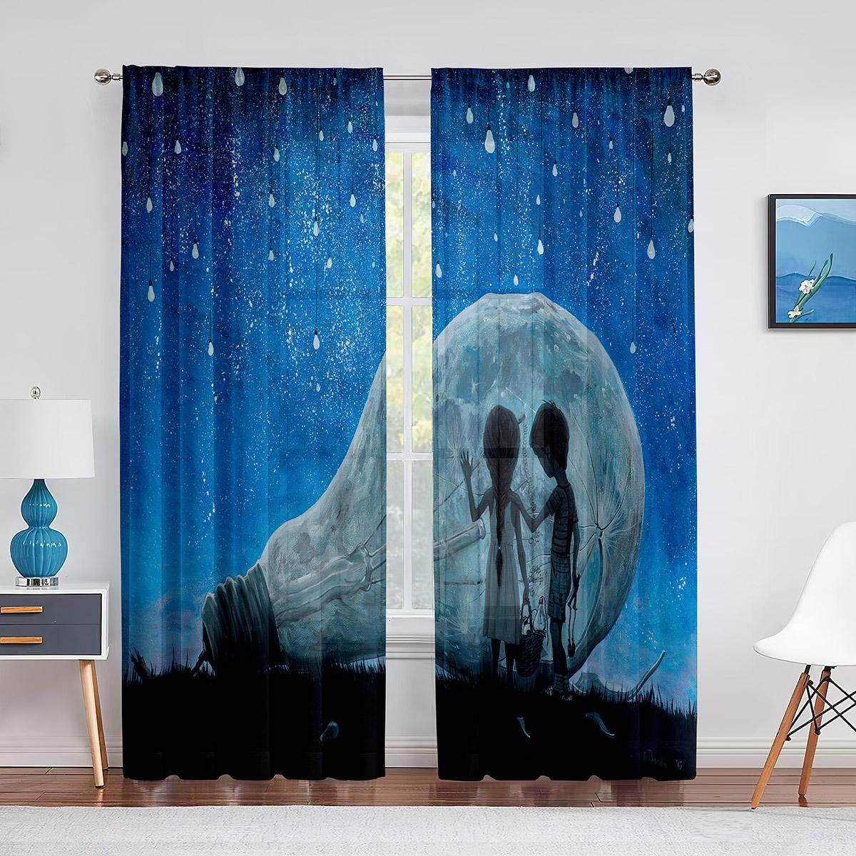 

Кот со смешным выражением на зеленой траве Прозрачные шторы Окно для кухни Гостиной Спальни Украшение Современные тюлевые шторы 1 PCS W100XH250cm&Grommet Top